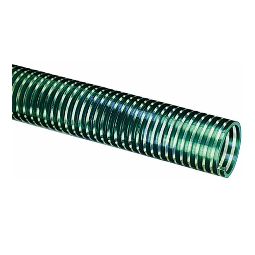 Suction Hose Clear with Green Helix Cover