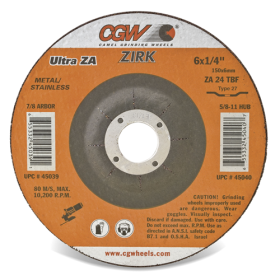 4.5 X 1/4 X 7/8 ZA24T GRINDING WHEEL