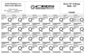 O-RINGS #006-#327 BUNA 70