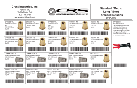 STANDARD AND METRIC NUTSERTS