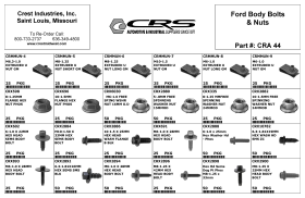 FORD BODY BOLTS AND NUTS