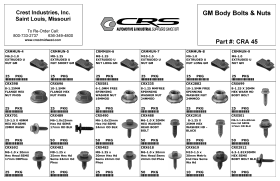 GM BODY BOLTS AND NUTS