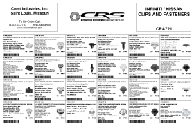 INFINITI / NISSAN CLIPS AND FASTENERS