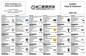 CADILLAC CLIPS AND RETAINERS