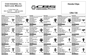 HONDA RETAINING CLIPS