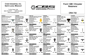 FORD GM CHRYSLER RETAINERS