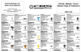 HONDA MAZDA ACURA NISSAN FASTENERS