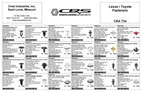 LEXUS AND TOYOTA FASTENERS