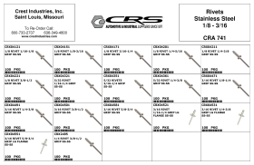 RIVETS 1/8 THRU 3/16 STAINLESS STEEL