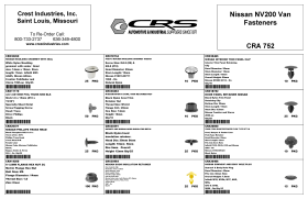 NISSAN NV200 VAN FASTENERS
