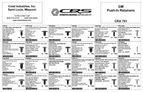 GM PUSH-IN RETAINERS