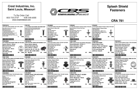 SPLASH SHIELD FASTENERS