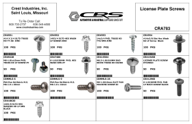 LICENSE PLATE SCREWS