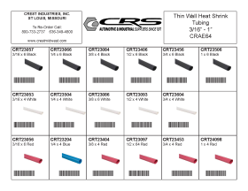 THIN WALL HEAT SHRINK TUBING 3/16"-1"