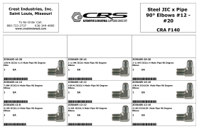 STEEL JIC x PIPE 90DEG ELBOWS