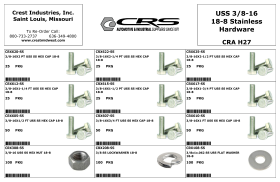 3/8-16 USS 18-8 STAINLESS HARDWARE
