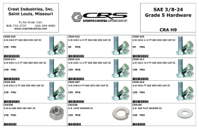 SAE 3/8-24 GRADE 5 HARDWARE