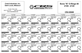 O-RINGS #109-#140 DUROMETER 90