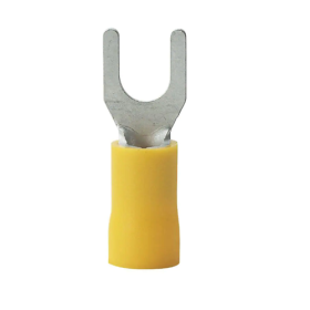 12-10 YELLOW NYLON FLANGED SPADE #8 STUD