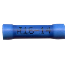 16-14 BLUE VINYL BUTT CONNECTOR SEAMED