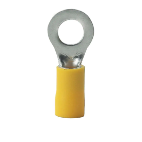 12-10 YELLOW NYLON RING CONN 1/4 STUD