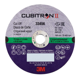 3 INCH X .0625 CUBITRON II CUT OFF WHEEL