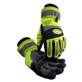 HI-VIS LEATHER PATCH PALM GLOVE 2 XL