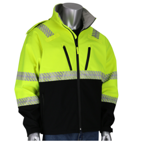 M ANSI CLS 3 RIPSTOP BLK BOTTOM JACKET