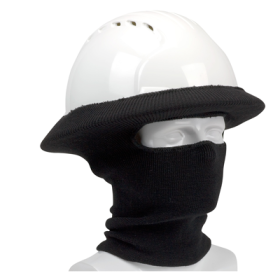 BLACK FULL FACE RIB KNIT HARDHAT LINER