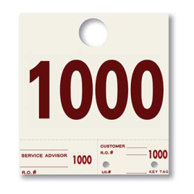 WHITE 1000-1999 SERVICE KEY TAGS