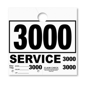 WHITE 3000-3999 SERVICE KEY TAGS