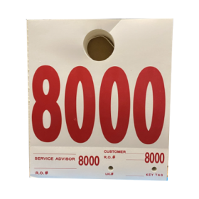 WHITE NUMBER 8000-8999 SERVICE KEY TAGS