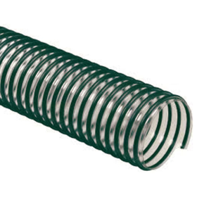 1-1/4 INCH CLEAR PVC HOSE W/GREEN HELIX