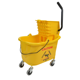 YELLOW MOP BUCKET WITH SIDE PRESS RINGER