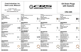 OIL DRAIN PLUG W/ GASKETS