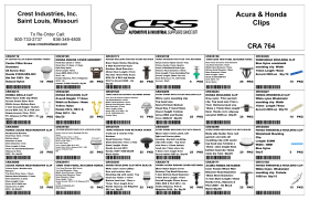ACURA AND HONDA FASTENERS