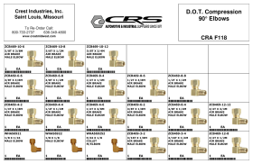 DOT BRASS COMPRESSION 90 deg ELBOW FTG