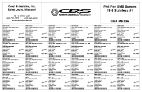 EMPTY PHIL PAN SMS SCREWS 18-8 SS #1