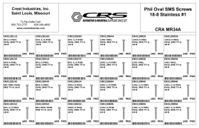 EMPTY PHIL OVAL SMS SCREWS 18-8 SS #1