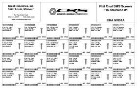 PHIL OVAL SMS SCREWS 316 SS