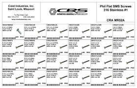 PHIL FLAT SMS SCREWS 316 STAINLESS #1