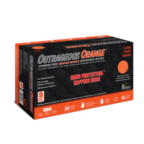 OUTRAGEOUS ORANGE NITRILE GLOVES L