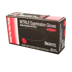 SKINTX BLACK NITRILE GLOVES XLARGE