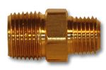 1/4 X 1/8  BRASS REDUCING HEX NIPPLE